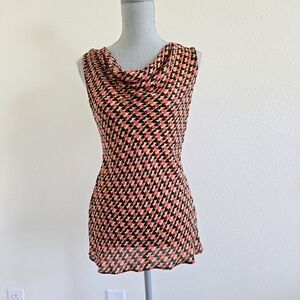 CLASSIQUES ENTIER Silk Draped Neck Sleeveless Top‎ size Medium